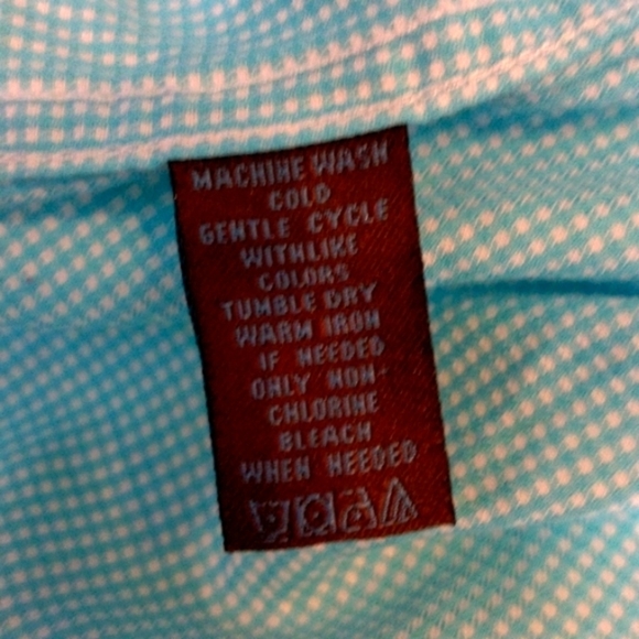 Tattersall London Men's Blue Mini Houndstooth Check Dress Shirt Spread Collar 16 - Picture 7 of 8